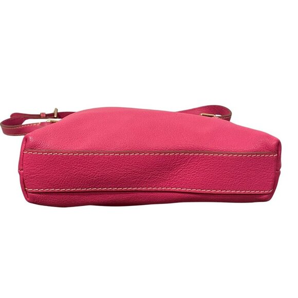 Dooney & Bourke Pink Leather shoulder Bag With Adjustable Strap & Front Zip Pock - Picture 6 of 14